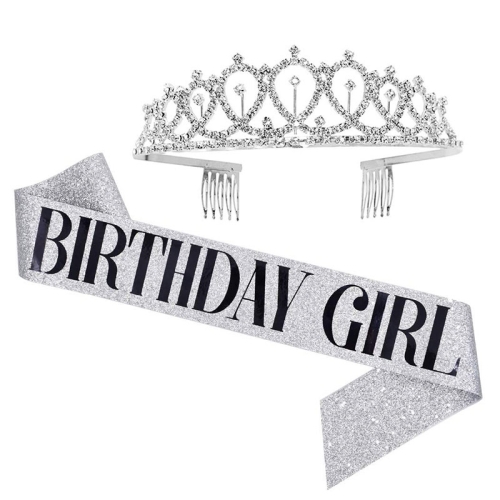 

WM-02 Crystal Diamond Birthday Party Wedding Updo Crown, Color: Silver Girl