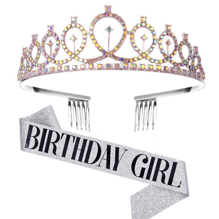 

WM-02 Crystal Diamond Birthday Party Wedding Updo Crown, Color: AB Gold Girl
