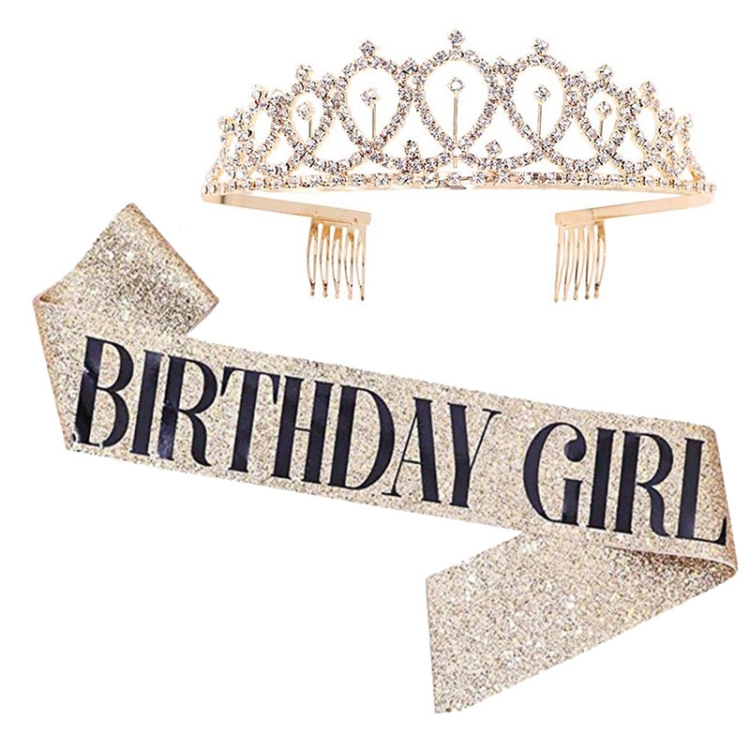 

WM-02 Crystal Diamond Birthday Party Wedding Updo Crown, Color: Gold Girl