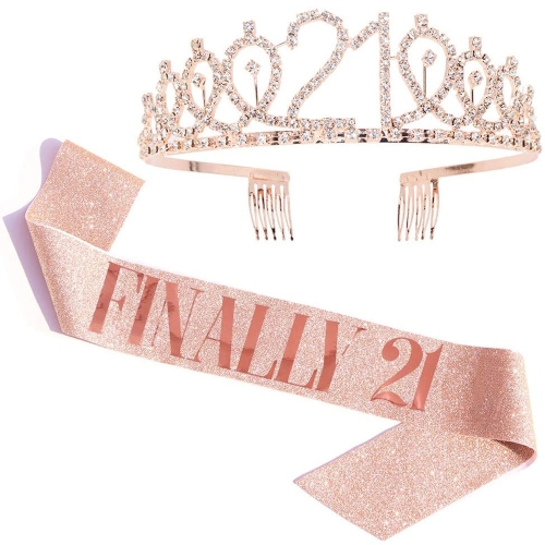 

WM-02 Crystal Diamond Birthday Party Wedding Updo Crown, Color: Rose Gold 21