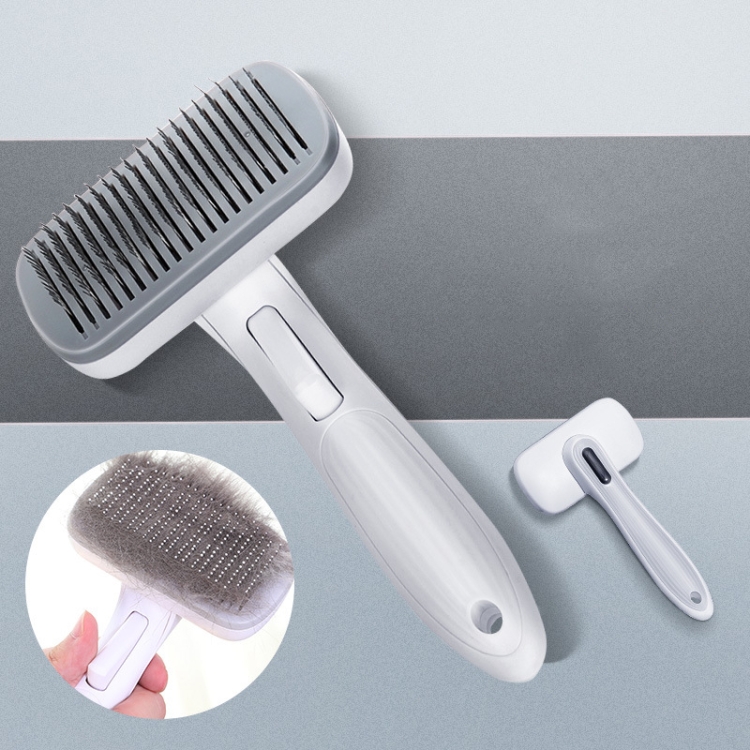 

Pet Comb Cat Dog Hair Brush Hair Removal Tool, Style: Steel Wire (Gray)