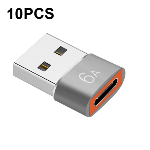 10 PCS HOWJIM HJ003 Type-C To USB3.0 Adapter Support Charging & Data Cable Transfer(Silver)