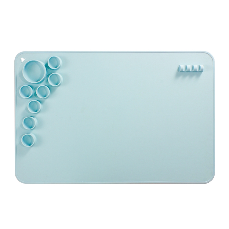 

Silicone Children Drawing Pad Wipeable Washable Paint Palettes(Blue)