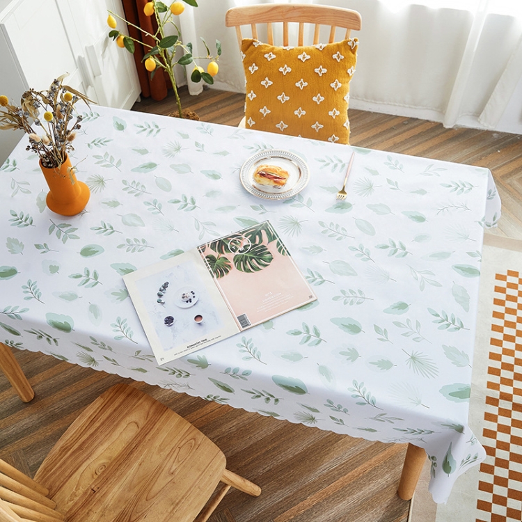 

Rural Farm PVC Paper Waterproof Oil Wash Desktop Table Cloth, Size: 140x180cm(Fresh Leaves)