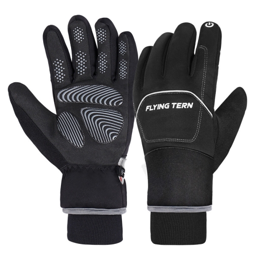 

FLYING TERN 335 Winter Warm Waterproof Cycling Gloves with Touch Screen Function, Size: XL(Black)