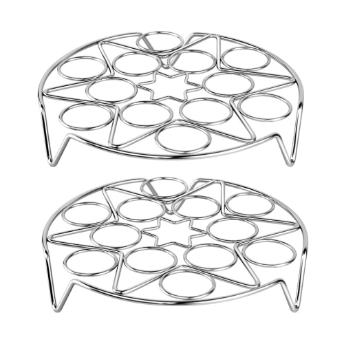 

2 PCS Kitchen Stainless Steel Steamed Egg Rack, Style: 4.0 Line 13 Holes