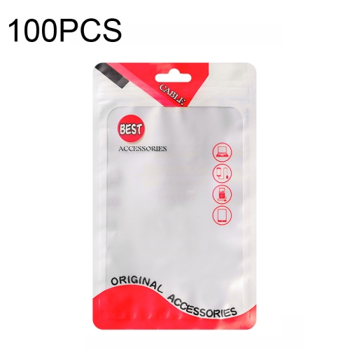 

100 PCS Charging Cable U Disk Universal Color Printing Sealing Pocket(11x18cm Red Matte)