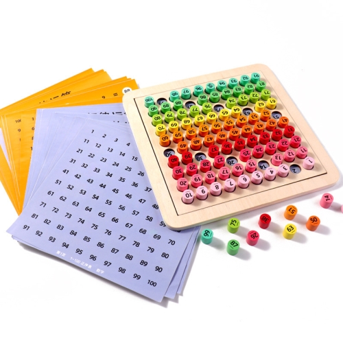 

1-100 Teaching Aid Number Early Education Kindergarten Puzzle Toys, Style: With 18 Question Card