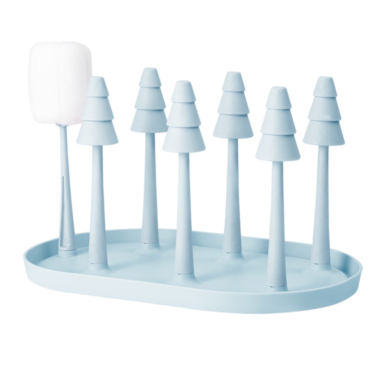 

Plastic Tray Upside Down Drain Cup Storage Rack(Gray Blue)