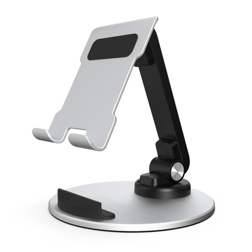 

Portable Mobile Phone Tablet Desktop Stand, Color: Round Swivel Silver