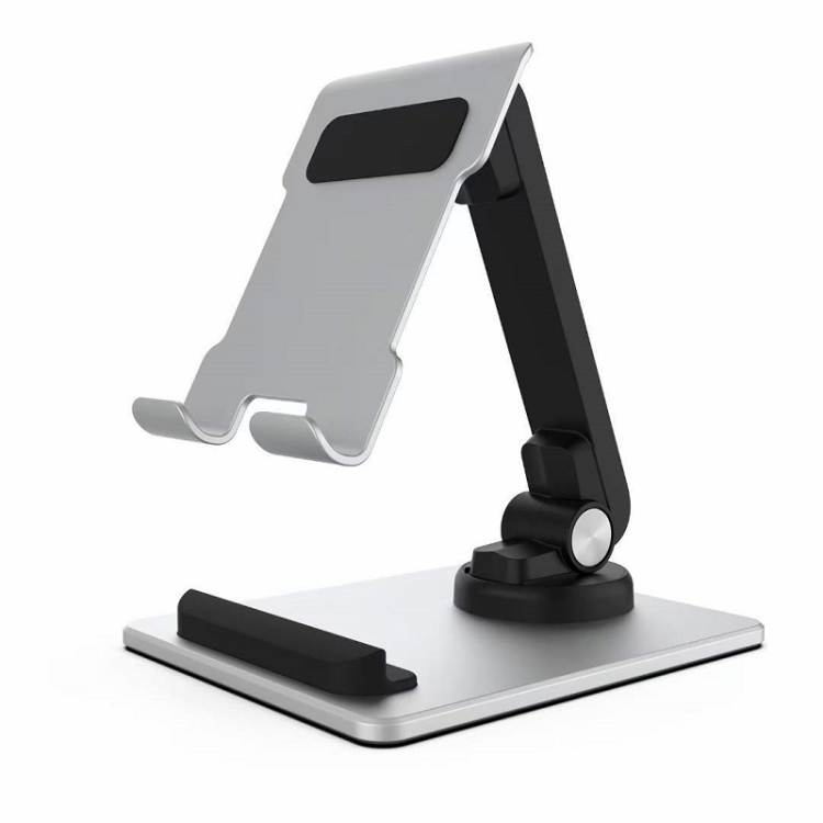 

Portable Mobile Phone Tablet Desktop Stand, Color: Square Swivel Silver
