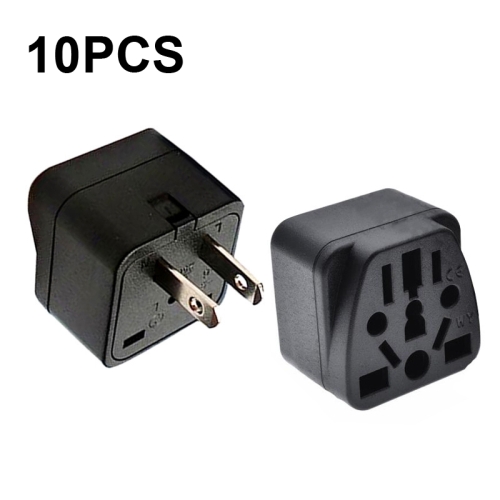 

10 PCS WY-6 10A 250V Porous US Conversion Plug(Black)