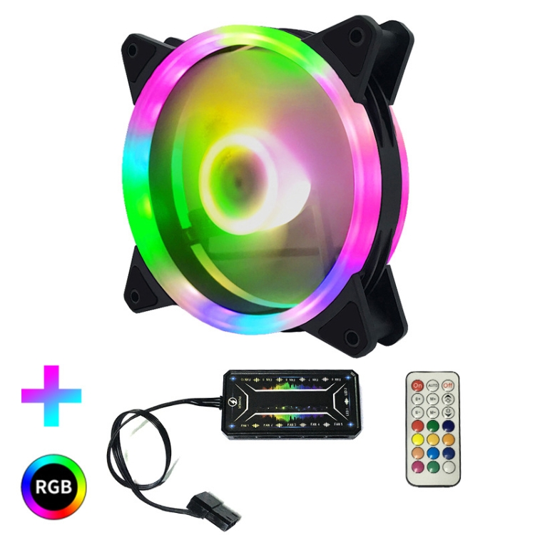 

Computer CPU RGB luminous Radiator 1 Fan+Remote Control