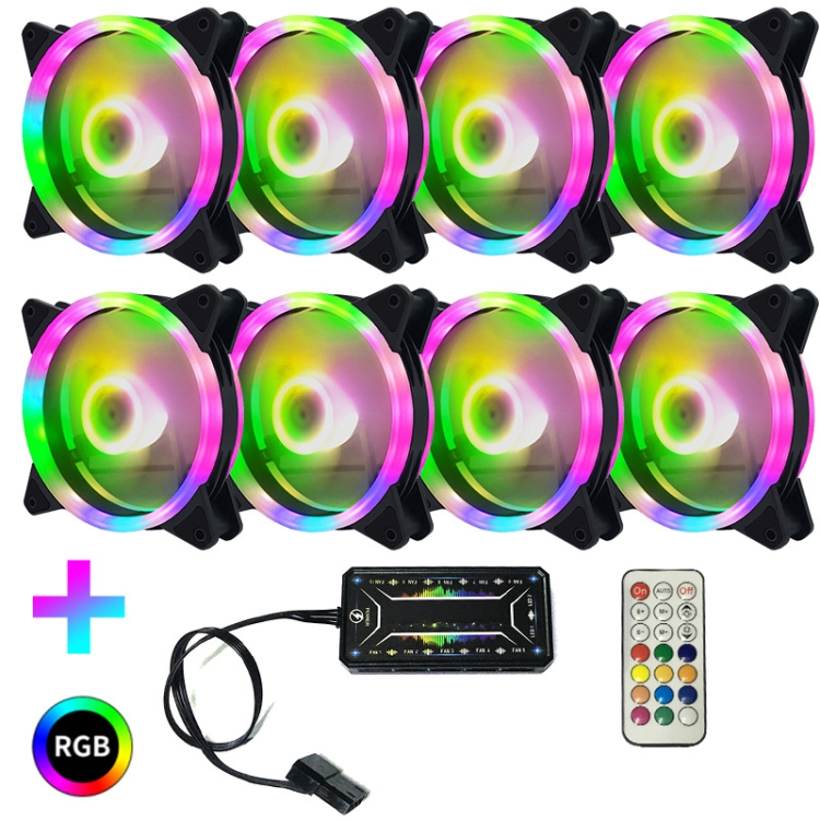 

Computer CPU RGB luminous Radiator 8 Fans+Remote Control