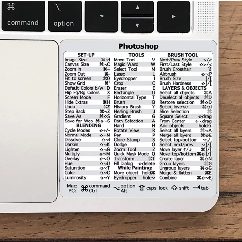 

5 PCS PC Reference Keyboard Shortcut Sticker Adhesive for PC Laptop Desktop(Photoshop)