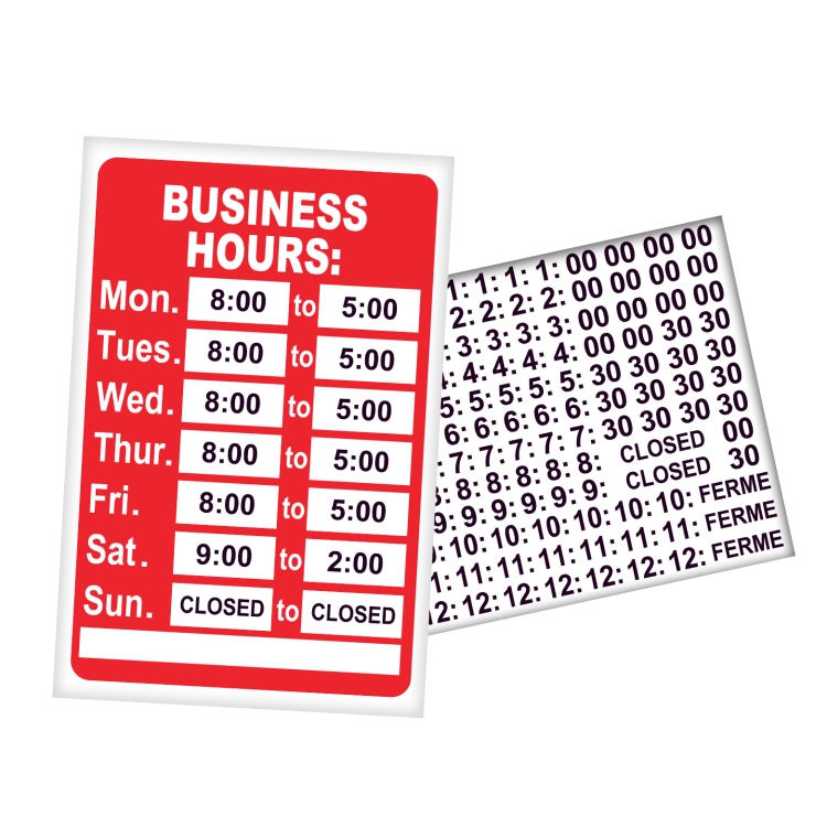

2 PCS Company Shop Coffee Business Premises Business Hours Sticker
