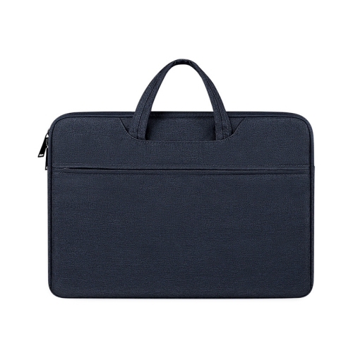 

ST01 Large-Capacity Waterproof Shock-Absorbing Laptop Handbag, Size: 14.1-15.4 inches(Navy Blue)