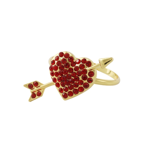 

2 PCS Valentine Day Rose Alloy Napkin Ring, Specification: Z1009-2