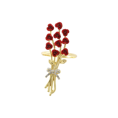 

2 PCS Valentine Day Rose Alloy Napkin Ring, Specification: Z1010-1