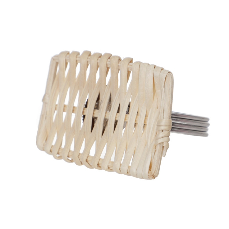 

2 PCS Retro Handmade Rattan Weave Napkin Buckle Western Dining Table Napkin Ring 6656