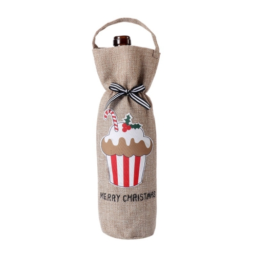 

2 PCS Christmas Decoration Supplies Tote Bottle Cover Champagne Red Wine Bag(Cake Style)