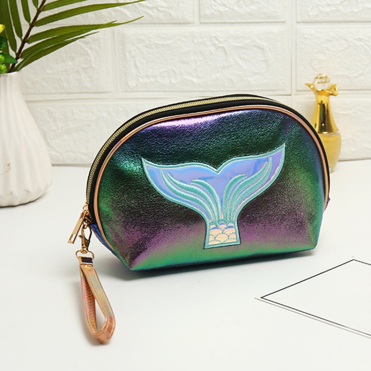 

Semicircle Cartoon Fishtail Laser Makeup Toiletry Bag(Symphony Color)