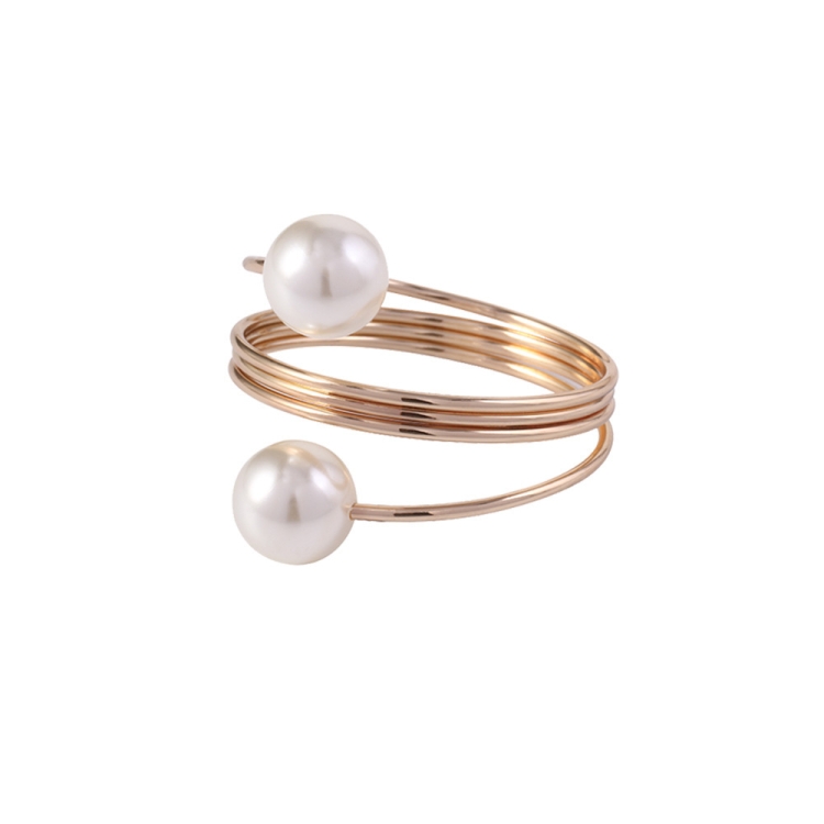 

5 PCS Simple Pearl Spring Napkin Buckle Metal Dining Ring(Z1012-1)
