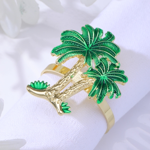 

2 PCS Western Restaurant Coconut Tree Metal Napkin Ring(Z1074)