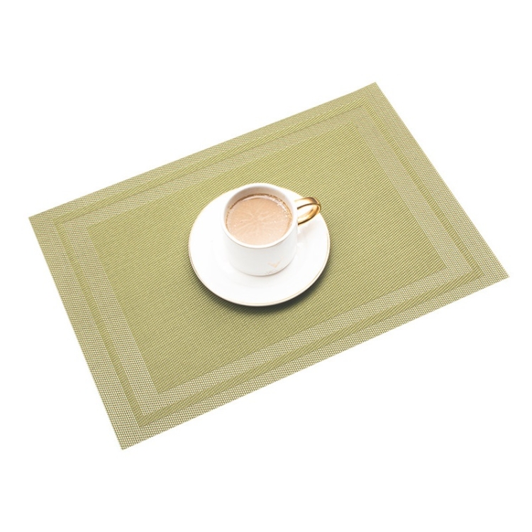 

Household PVC Woven Western Dining Table Insulation Mat(Sea Green)
