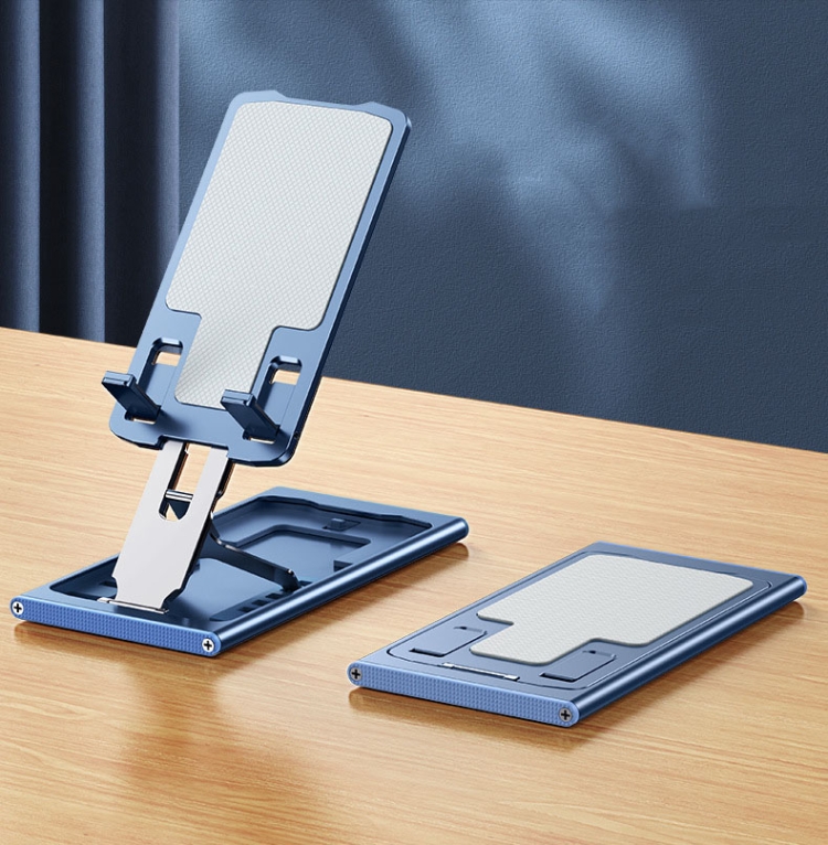 

028 Portable Foldable Aluminum Alloy Phone Live Holder(Blue)