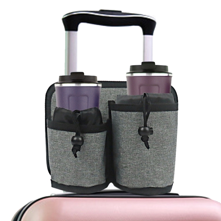 

Luggage Travel Cup Holder Travel Beverage Storage Rack(Gray)