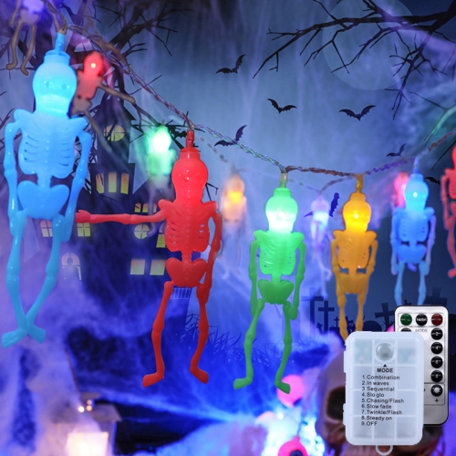 

Halloween LED Skeleton String Lights, Style: 1.2m 10 Lamps+RC Battery Box(Colorful)