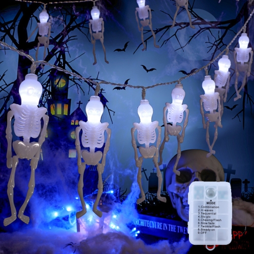 

Halloween LED Skeleton String Lights, Style: 1.2m 10 Lamps+Bright Battery Box(White)