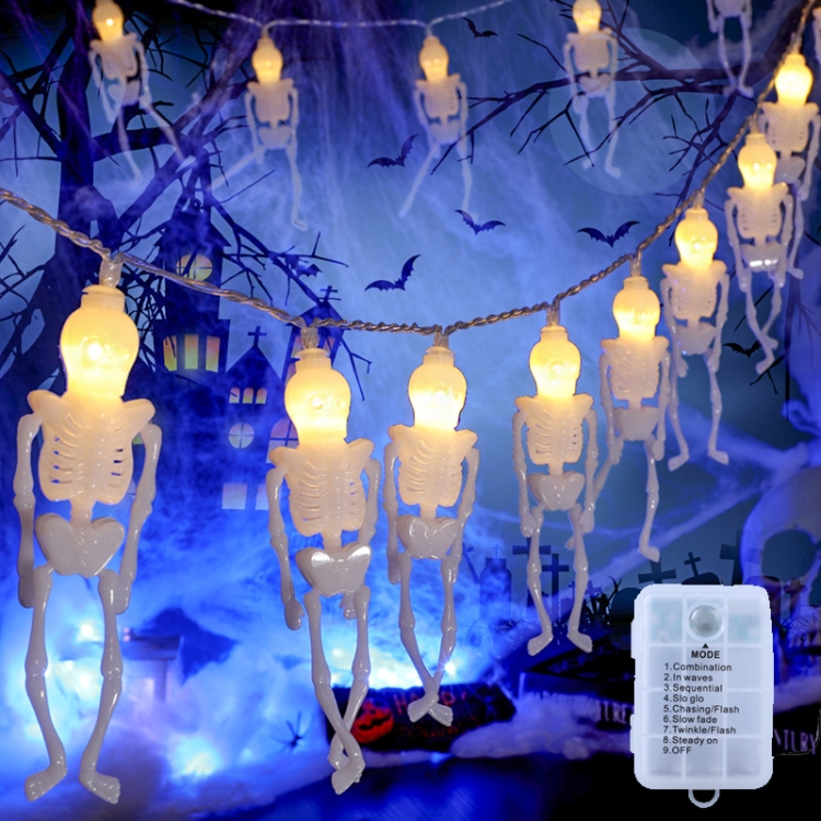 

Halloween LED Skeleton String Lights, Style: 2.5m 20 Lamps+Bright Battery Box(Warm White)