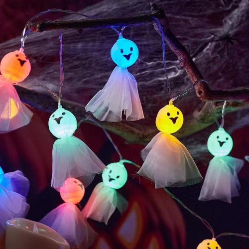 

LED Halloween Decoration Luminous Cloth Ghost Ornament String Light 3m 20 Lights(Colorful)