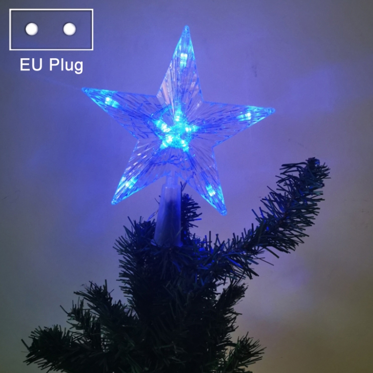 

Christmas Tree Top Light LED Glowing Star Lights, Size: Large EU Plug(Blue)