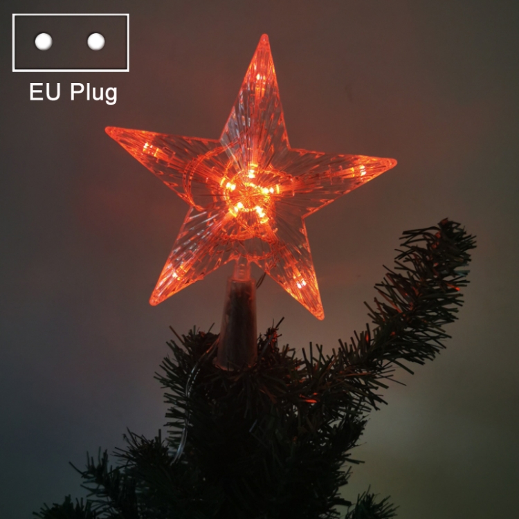 

Christmas Tree Top Light LED Glowing Star Lights, Size: Large EU Plug(Red)