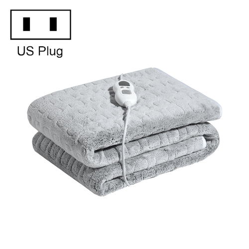 100W  Flannel Electric Heating Blanket With Thermostat Timer Switch,Style: 3rd Gear US Plug