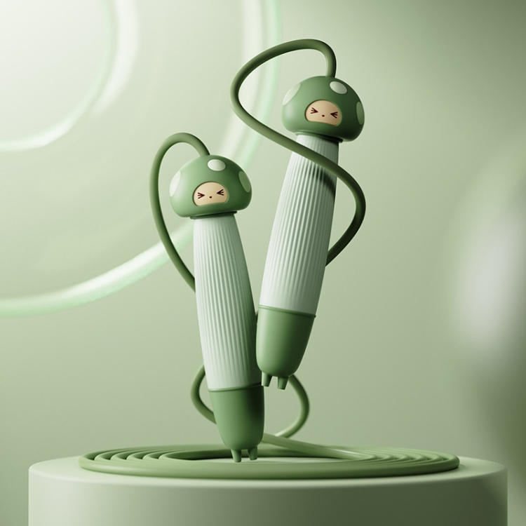 

T004 Cartoon Silicone Adjustable Student Skipping Rope, Style: PVC Rope (Green)