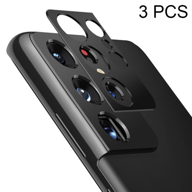

3 PCS Phone Camera Aluminum Alloy Film Rear Camera Protective Film For Samsung Galaxy S21 Ultra (Black)