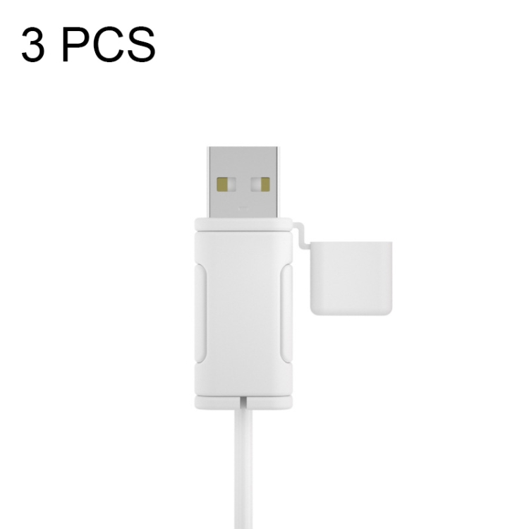 

3 PCS Soft Washable Data Cable Silicone Case For Apple, Spec: USB (White)