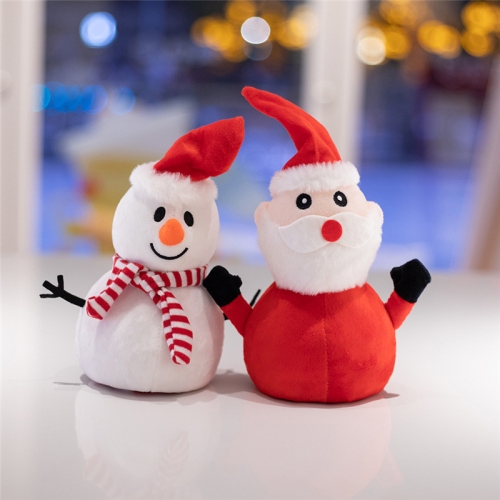 Santa Snowman Double Sided Flip Plush Toy