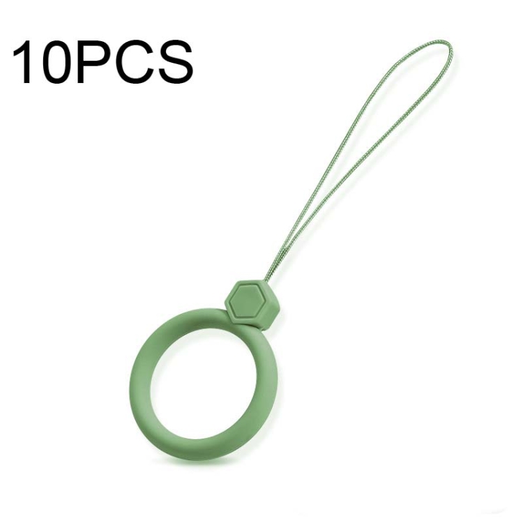 

10 PCS Silicone Ring Mobile Phone Lanyard Water Bottle Anti-fall Pendant(Matcha Green)