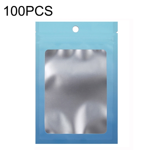 

100PCS Aluminum Foil Ziplock Bag Jewelry Sealed Packaging Bag, Size: 7.5x10cm (Blue Gradient)