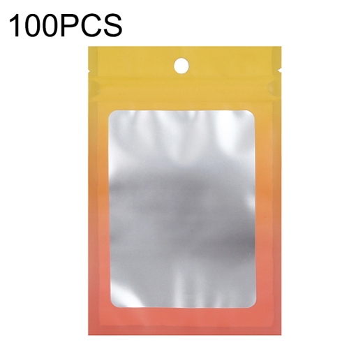 

100PCS Aluminum Foil Ziplock Bag Jewelry Sealed Packaging Bag, Size: 7.5x10cm (Yellow Gradient)