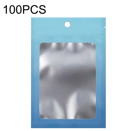 

100PCS Aluminum Foil Ziplock Bag Jewelry Sealed Packaging Bag, Size: 8.5x13cm (Blue Gradient)