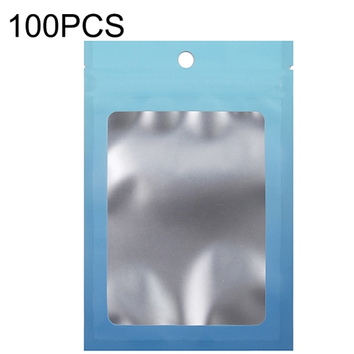 

100PCS Aluminum Foil Ziplock Bag Jewelry Data Cable Sealed Packaging Bag, Size: 14x20cm (Blue Gradient)
