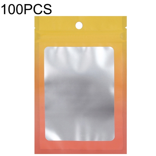 

100PCS Aluminum Foil Ziplock Bag Jewelry Sealed Data Line Packaging Bag, Size: 14x20cm (Yellow Gradient)