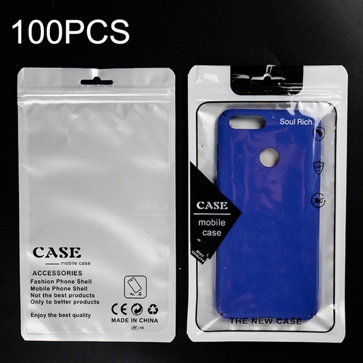 

100PCS Phone Case Translucent Yin Yang Self-sealing Packaging Bag(Black)