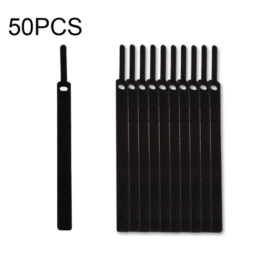 

50 PCS Needle Shape Self-adhesive Data Cable Organizer Colorful Bundles 10 x 130mm(Black)